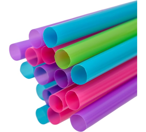 Изображение товара Трубочка AVIORA 8x240 мм, прямая, цветная, 250 шт в упаковке 401-001