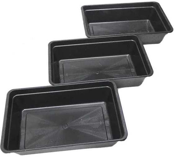 Изображение товара Набор ящиков для рассады ЛЕТО Урожай-4 40x26x10 см, пластик, 3 шт. (код 22735) 98205