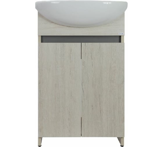 Изображение товара Напольная тумба Doratiz Бора-бора светлый дуб, графит, под умывальник Браво 50 9912.015