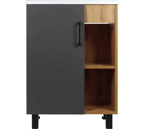 Изображение товара Напольная тумба Doratiz Лофт графит, вотан, под умывальник Сомо 60 9912.016