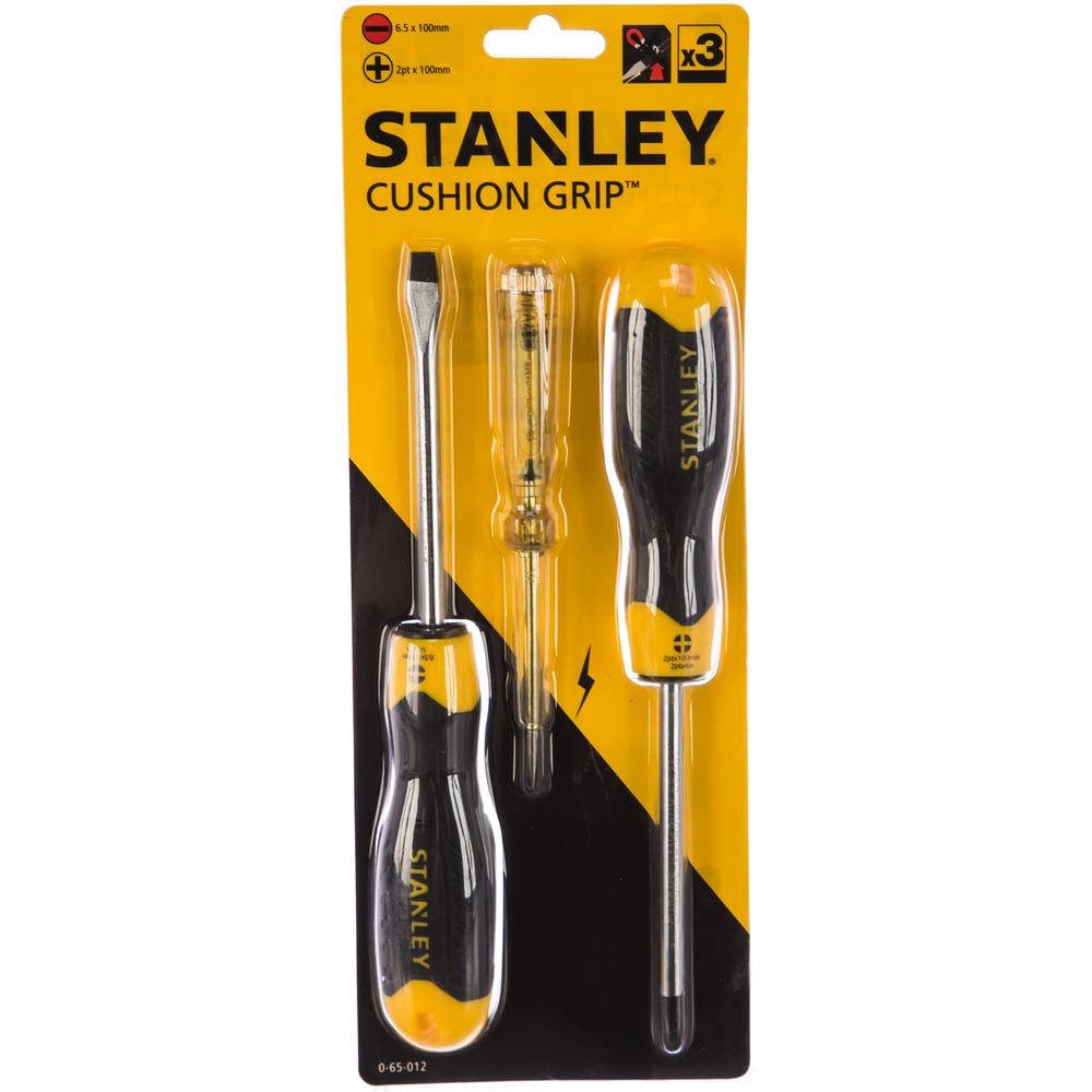 фото Набор отверток cushion grip 3 шт stanley 0-65-012