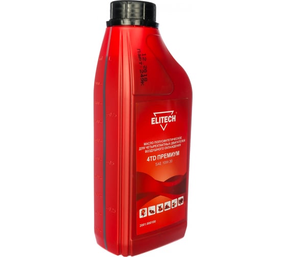 Изображение товара Масло моторное полусинтетическое SAE 10W-30 (1 л) для 4-х тактных двигателей ELITECH 2001.000100