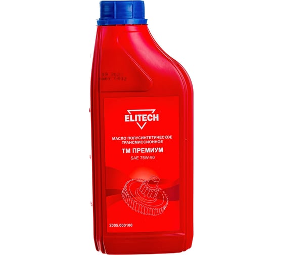 Изображение товара Трансмиссионное масло для смазки редукторов ELITECH полусинтетическое, SAE 75W-90, 1 л 2005.000100