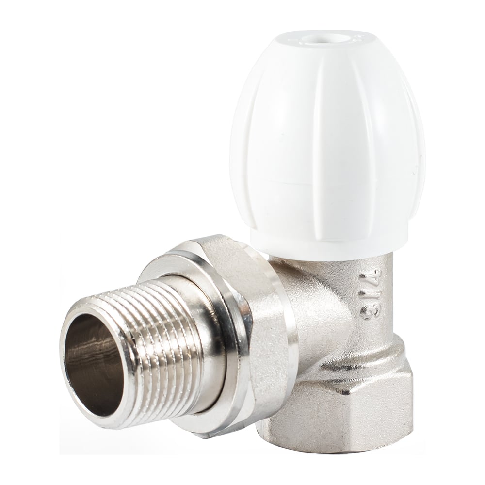 Угловой регулирующий клапан радиатора PROFACTOR угловой настроечный клапан для радиатора valtec vt 019 n 05 3 4