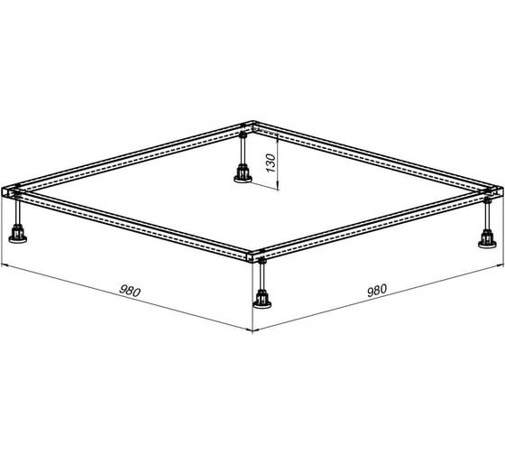 Изображение товара Каркас для литьевого поддона Aquanet 0.2 980x980 00267176
