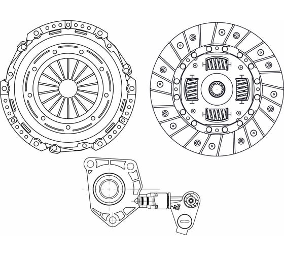Изображение товара Комплект сцепления Ford Focus III (11-) 1.6i/ Mondeo IV (07-) 1.6i с гидравлической муфтой TRIALLI FR 1016