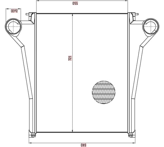 Изображение товара ОНВ (радиатор интеркулера) Урал Next 73945/7470 6x4 с дв. ЯМЗ 536/653 LUZAR LRIC 1245
