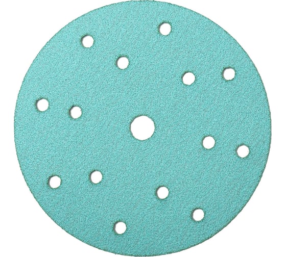 Изображение товара Диск шлифовальный на бумажной основе 136 Green ALO Р400 (150 мм, 15 отверстий, 100 шт) SANDWOX 136.150.400.15