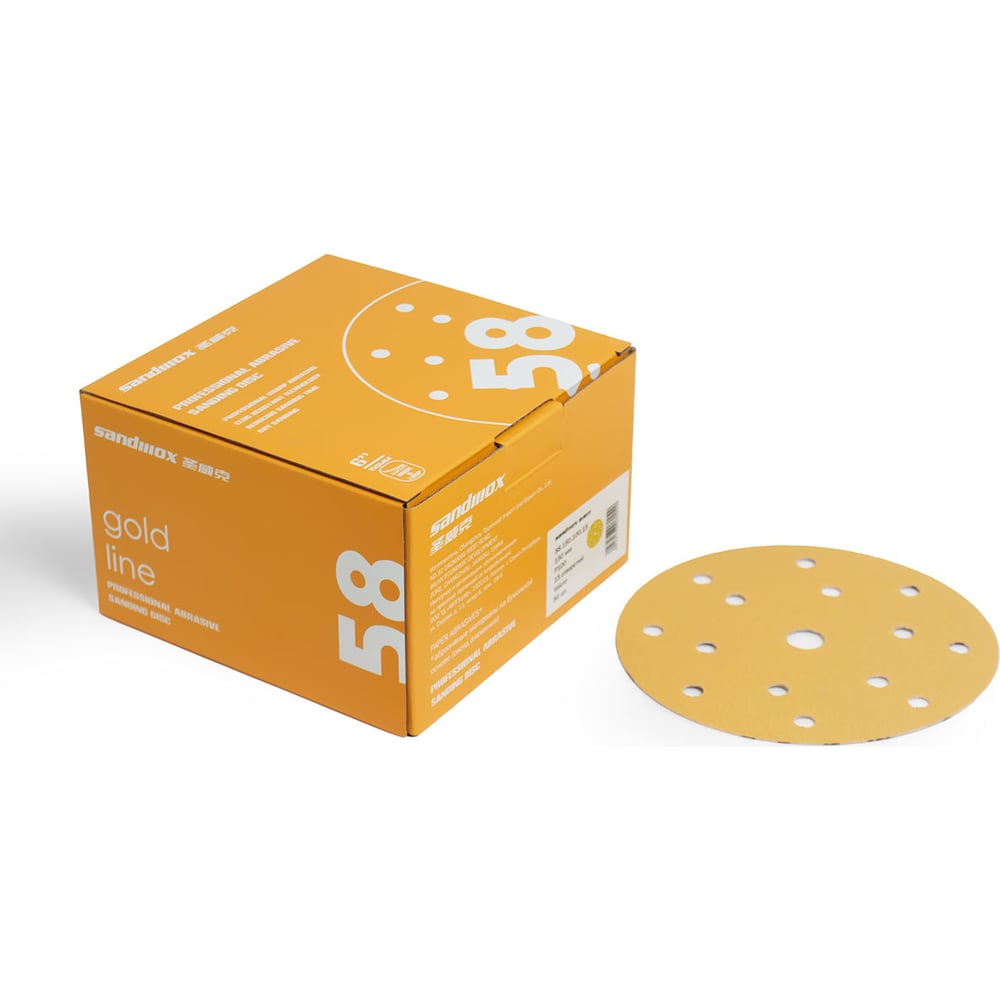 Изображение товара Диск шлифовальный на бумажной основе 58 Gold ALO 150 мм P60 50 шт