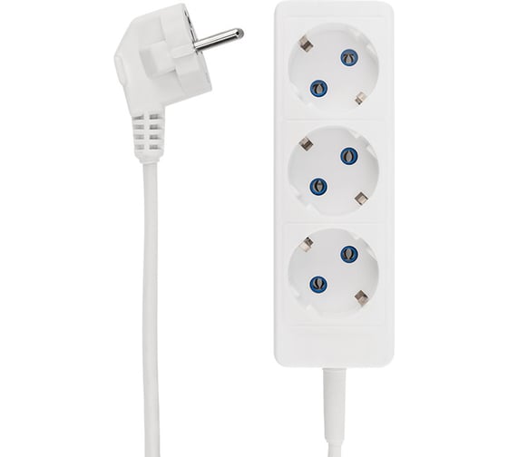 Изображение товара Удлинитель PROCONNECT 3 гнезда, 5 м, 3x0.75 мм2, с заземлением, белый 11-7212