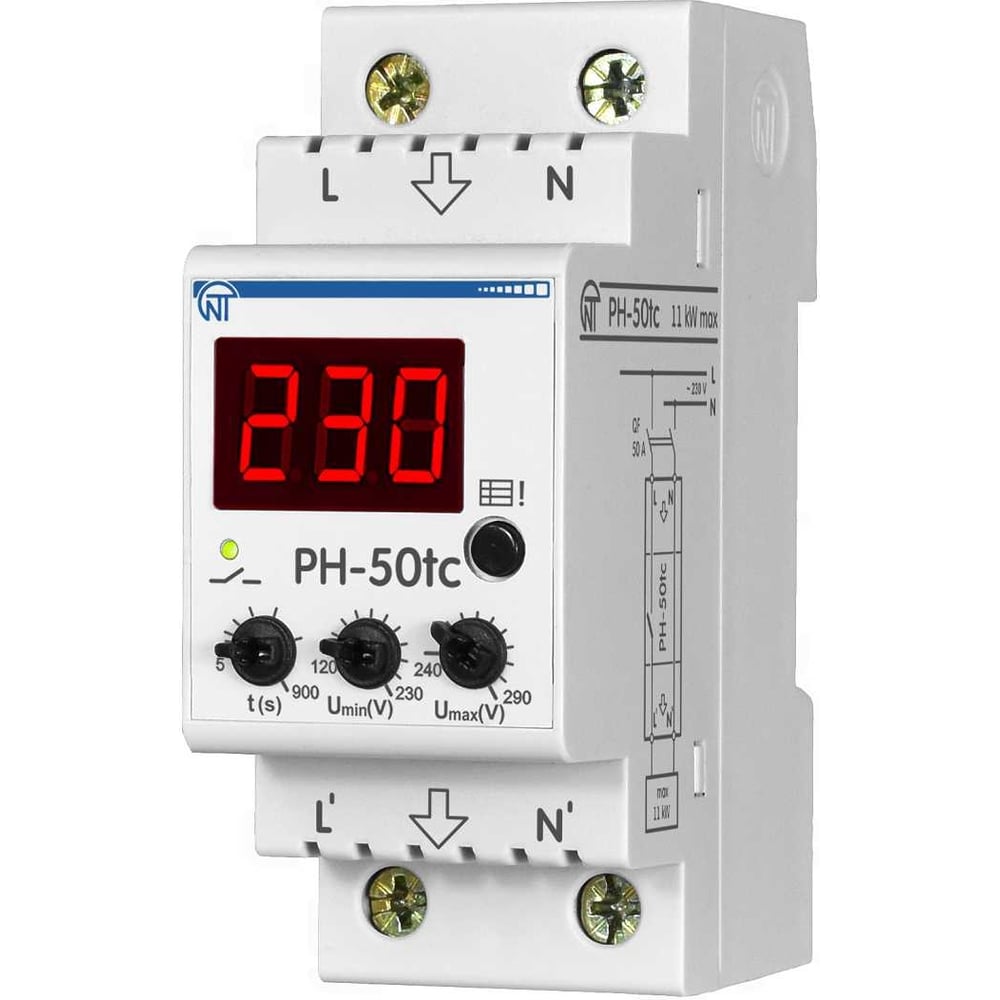Изображение товара Реле напряжения НовАтек-Электро РН-50tc для защиты электроприборов