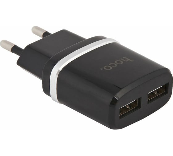 Изображение товара Зарядное устройство Hoco C12, 2xUSB, 2.4А, черный, 6957531063094