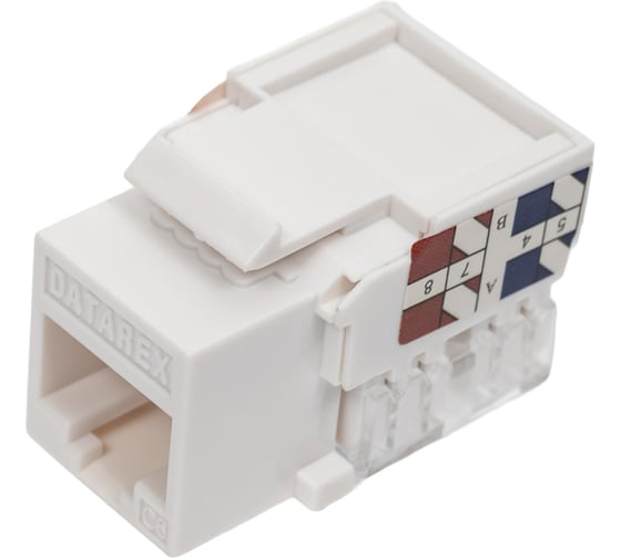 Изображение товара Розеточный модуль DATAREX keystone кат 6 utp 1xrj45 t568a/b белый DR-5103