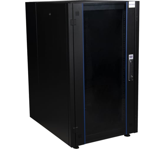 Изображение товара Напольный шкаф DATAREX 19 дюймов 22u 600x800 передняя дверь стекло, задняя стенка металл, черный DR-700111
