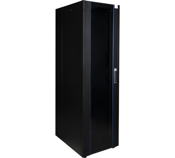Изображение товара Напольный шкаф DATAREX 19 дюймов 42u 600x800 передняя дверь стекло, задняя стенка металл, черный DR-700511