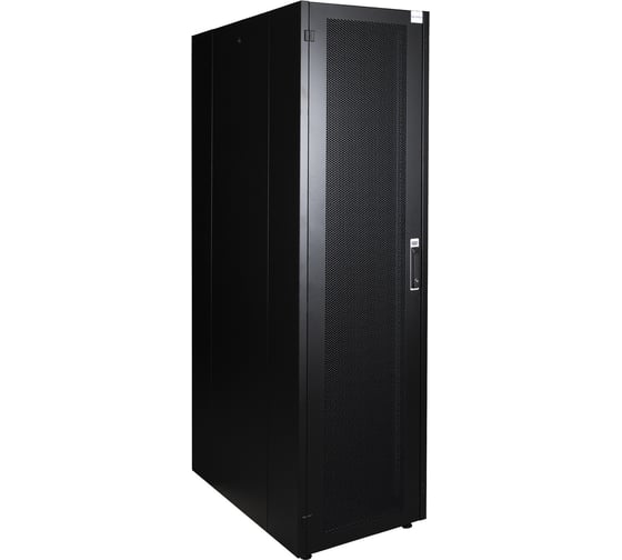 Изображение товара Напольный шкаф DATAREX 19 дюймов 42u 600x1000 передняя дверь перфорированная, задняя стенка перфорированная, черный DR-721531