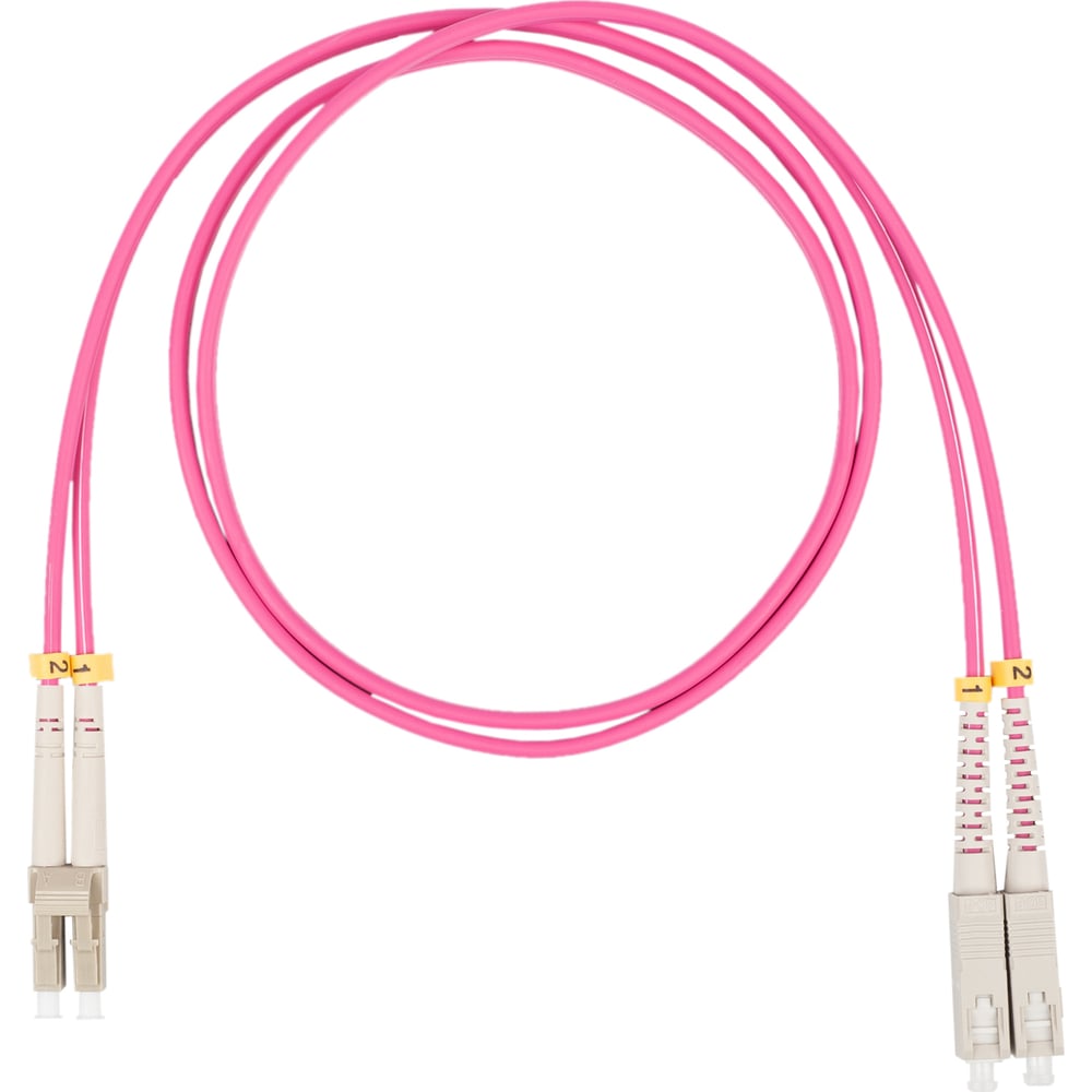 Оптический коммутационный шнур DATAREX патч-корд lc-sc duplex om4 нга-hf маджента 1,0 м DR-220171