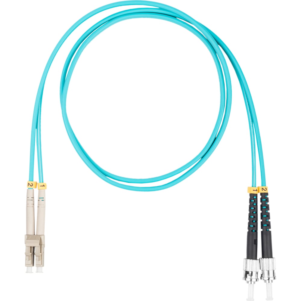 Оптический коммутационный шнур (патч-корд) DATAREX lc-st duplex om3 нга-hf бирюзовый 1,0 м DR-220361