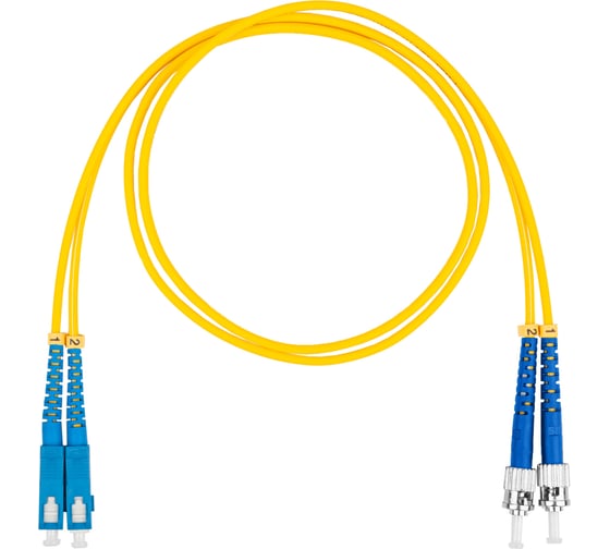 Изображение товара Оптический коммутационный шнур (патч-корд) DATAREX sc-st duplex os2 нга-hf желтый 1,0 м DR-221341