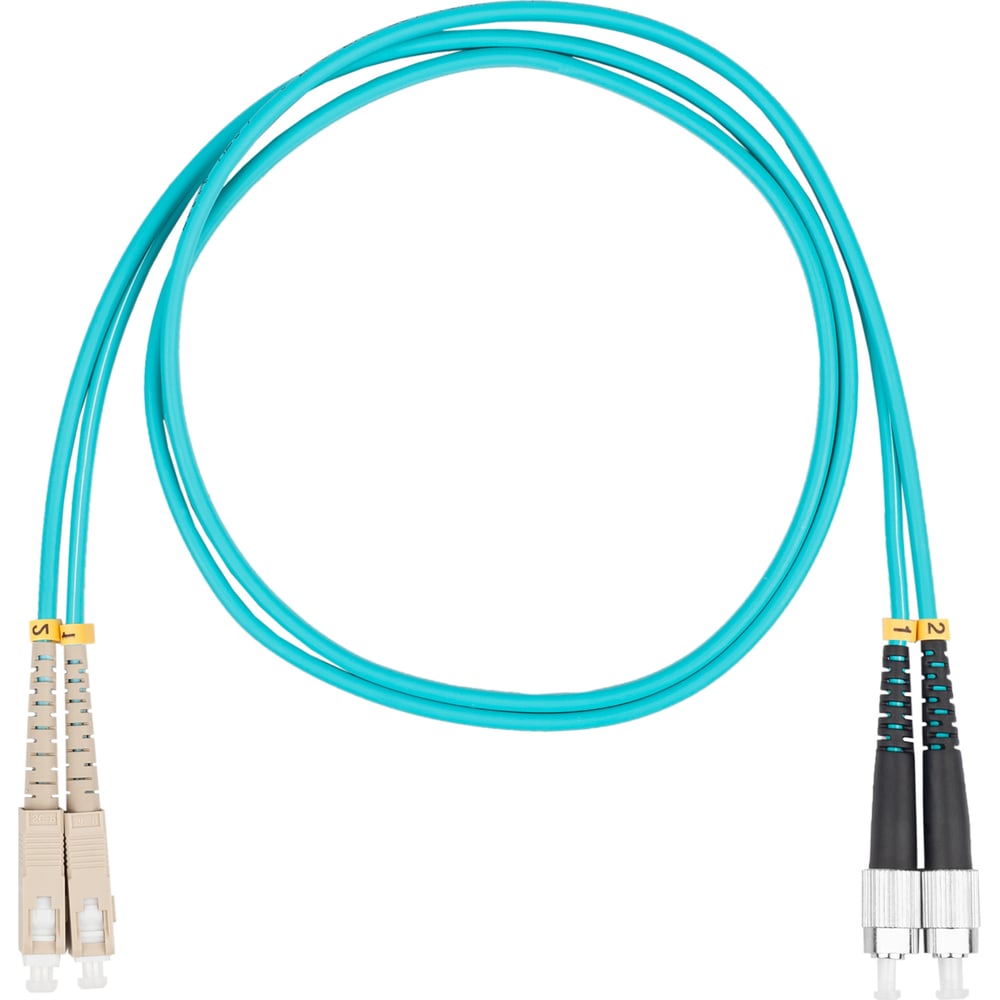 Оптический коммутационный шнур DATAREX патч-корд sc-fc duplex om3 нга-hf бирюзовый 1,5 м DR-221262