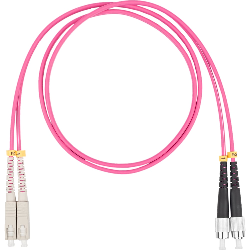 Оптический коммутационный шнур DATAREX патч-корд sc-fc duplex om4 нга-hf маджента 15 м DR-221278