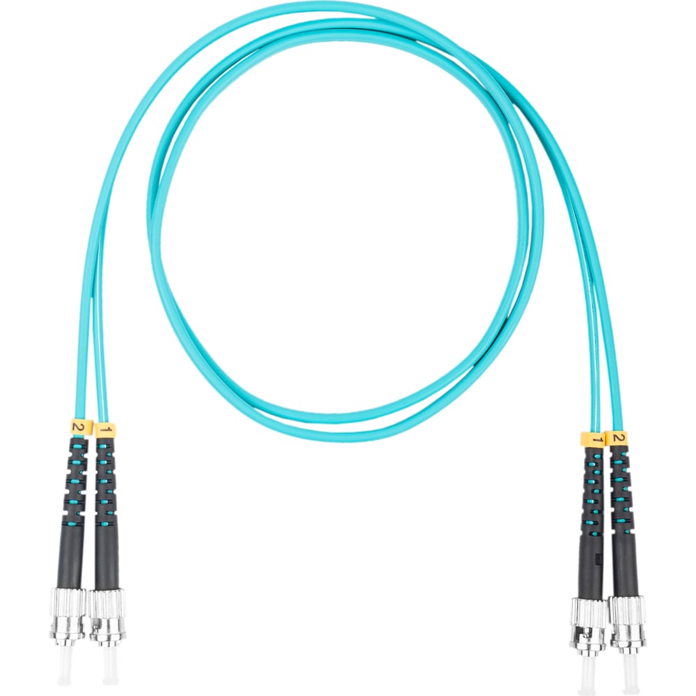Оптический коммутационный шнур DATAREX патч-корд st-st duplex om3 нга-hf бирюзовый 0,5 м DR-223360