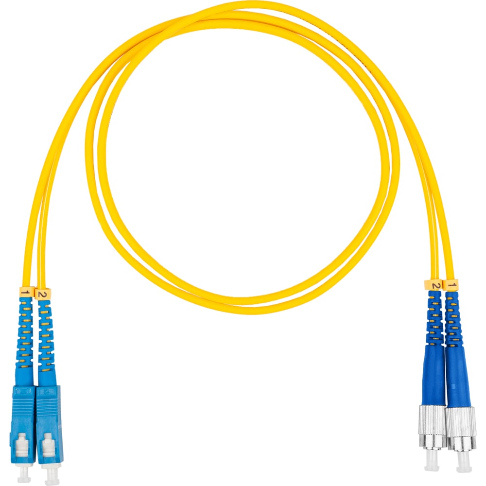 Оптический коммутационный шнур DATAREX патч-корд sc-fc duplex os2 нга-hf желтый 1,0 м DR-221241