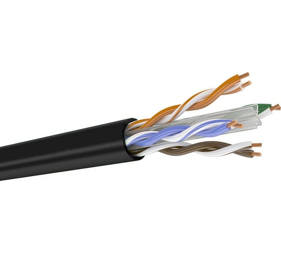 Изображение товара Кабель DATAREX кат 6 4 пары, u/utp, жила 0,58, пэ, черный, катушка 500 м DR-141003