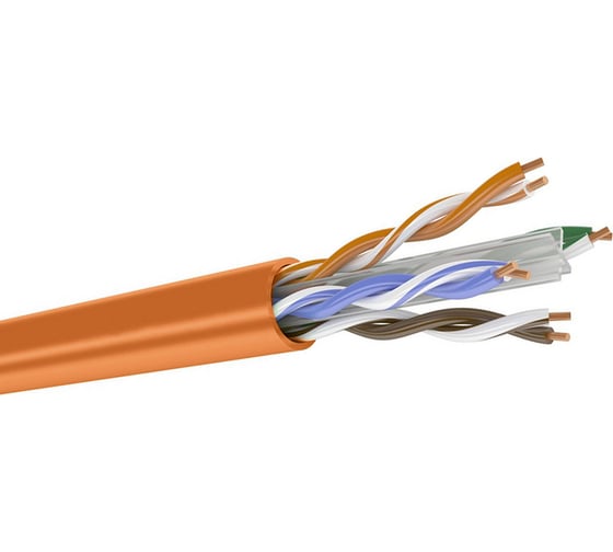 Изображение товара Кабель DATAREX кат 6 4 пары, u/utp, жила 0,58, lszh, нга-hf, оранжевый, катушка 500 м DR-141004