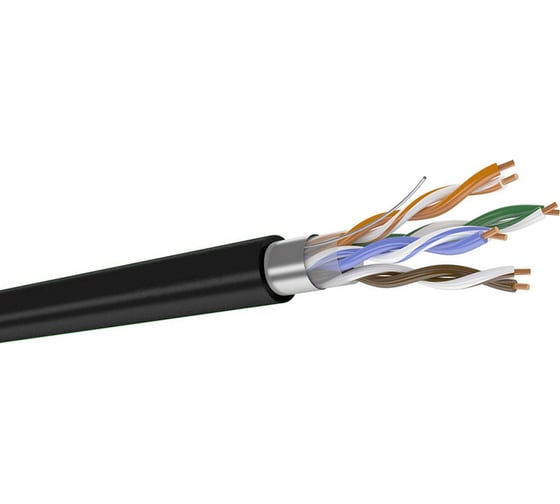 Изображение товара Кабель DATAREX категория 5е, 4 пары, f/utp, pe, жила 0,52, черный, внешний, катушка 305 м DR-140103