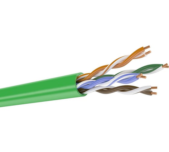 Изображение товара Кабель DATAREX категория 5е, 4 пары, u/utp, жила 0,51 +/- 0,01, pvcls, нга-lsltx, зеленый, коробка 305 м DR-140027