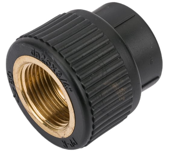 Изображение товара Муфта Blue Ocean полипропиленовая, комбинированная, вр 25x3/4" UV-pro с защитой от ультрафиолета черная PPRF/IA-UV(Bk)-25x3/4"