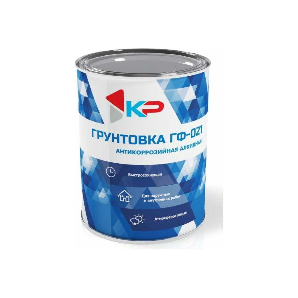 Изображение товара Быстросохнущая грунтовка КР ГФ-021 темно-серая 0,8 кг для бетона и металла