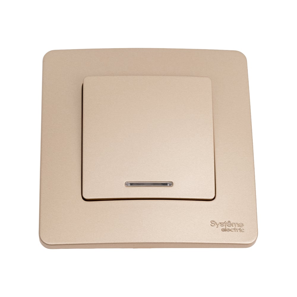 Изображение товара Выключатель 1-клавишный Systeme Electric Blanca с подсветкой 10а 250v титановый