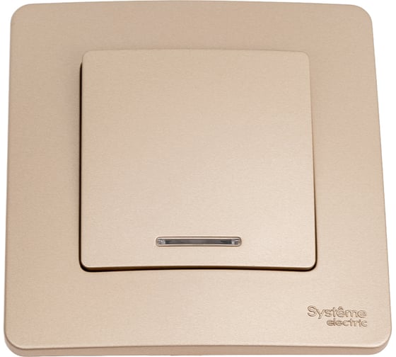Изображение товара 1-клавишный выключатель Systeme Electric Blanca скрытой установки (cх.1) с подсветкой, 10а, 250b, титан BLNVS010114