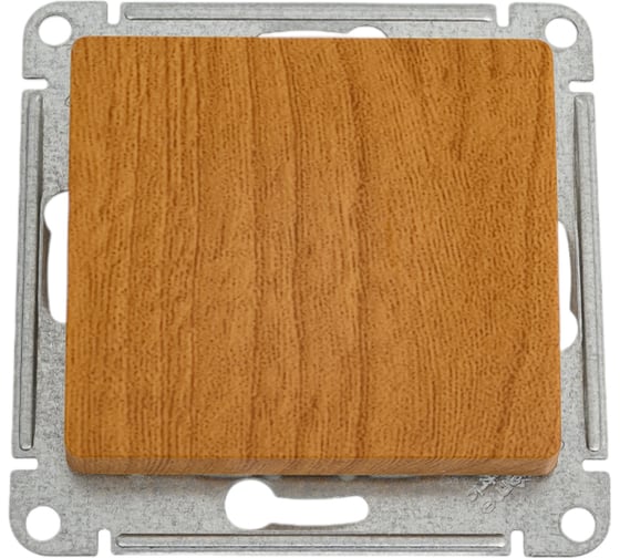 Изображение товара Механизм выключателя Systeme Electric Glossa нажимная кнопка, сх.1, 10ах, дерево дуб GSL000515