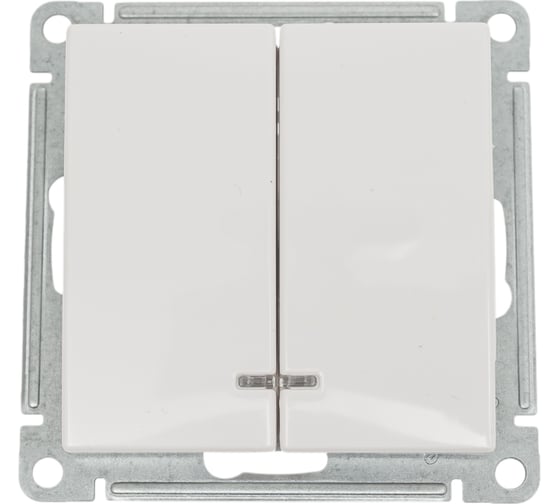 Изображение товара Механизм 2-клавишного выключателя с подсветкой Systeme Electric W59 10ах, белый VS510-251-1-86