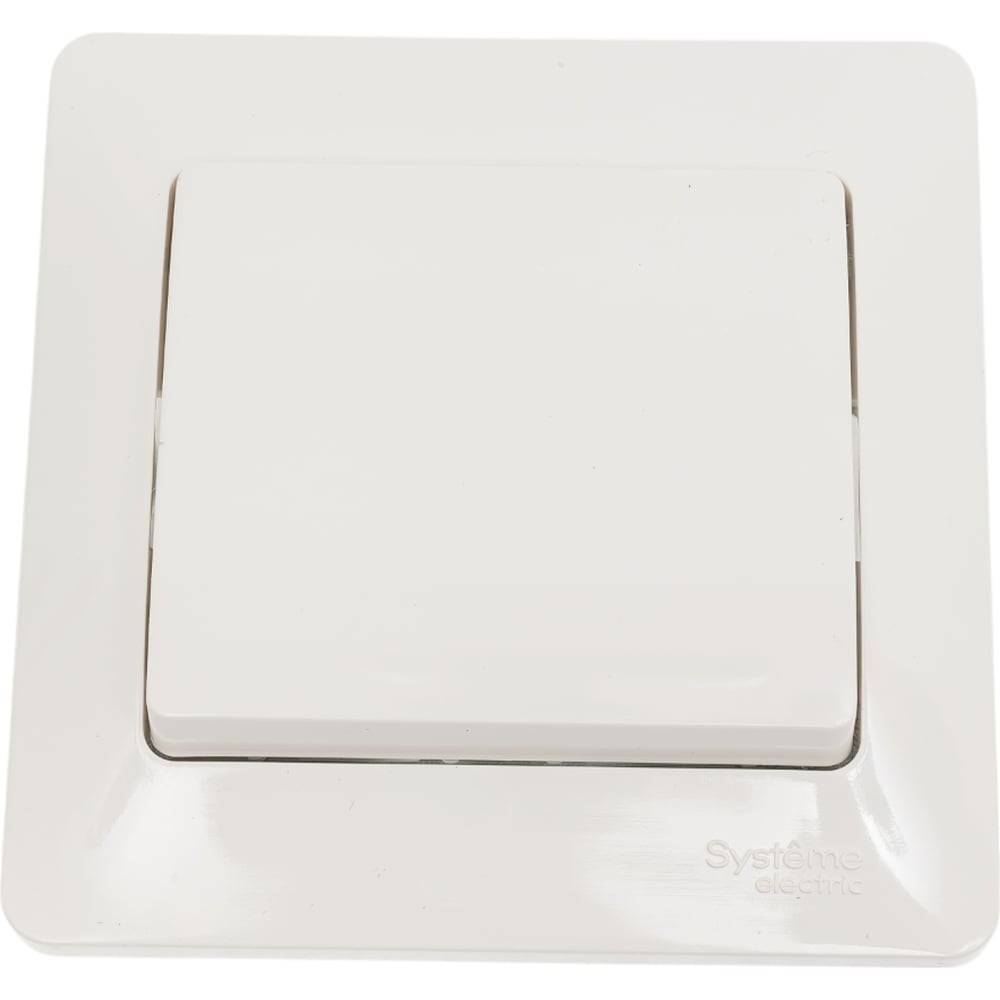 Изображение товара Выключатель 1-клавишный Systeme Electric Glossa сх.1 морозный молочный 10А