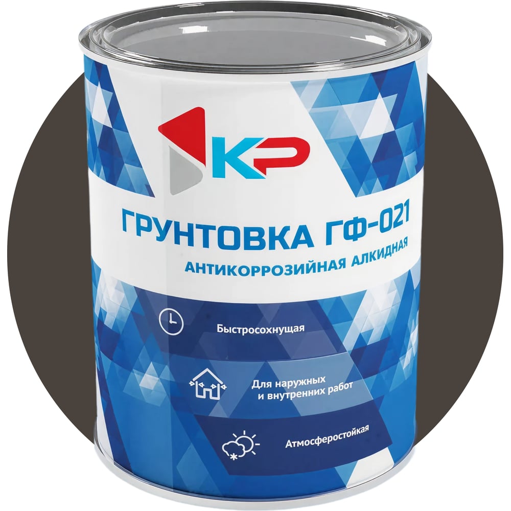 Изображение товара Грунтовка быстросохнущая КР ГФ-021 темно-серая 1,8 кг
