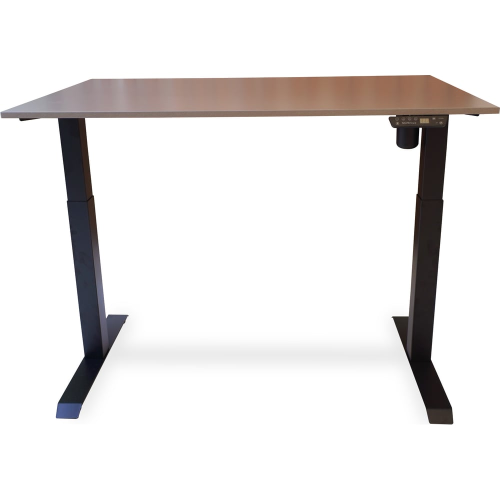 Изображение товара Стол с регулировкой высоты StolStoya МОТОР UP черный и вулкан, 1600х800 мм