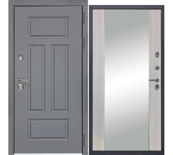 Изображение товара Дверь DIVA МХ-29 Зеркало 2050x860 мм Правая Ясень графит - Д15 Сандал белый УТ-00077837