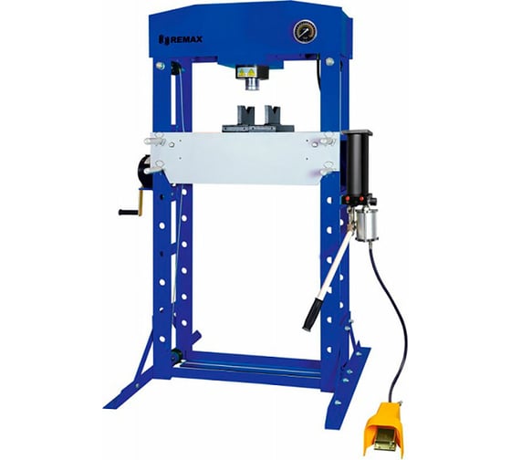 Изображение товара Гидравлический пресс Rossvik 50т напольный, ручной/пневматический привод, цвет синий RAL 5005 HJ0811CE.5005