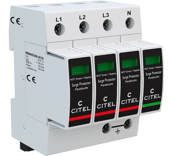 Изображение товара Устройство защиты от импульсных перенапряжений Citel УЗИП тип 2 DAC50S-31-275 821110244