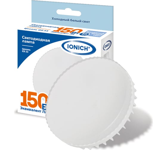 Изображение товара Светодиодная лампа IONICH ILED-SMD2835-15Вт-1350Лм-230В-6500К-GX53 1811