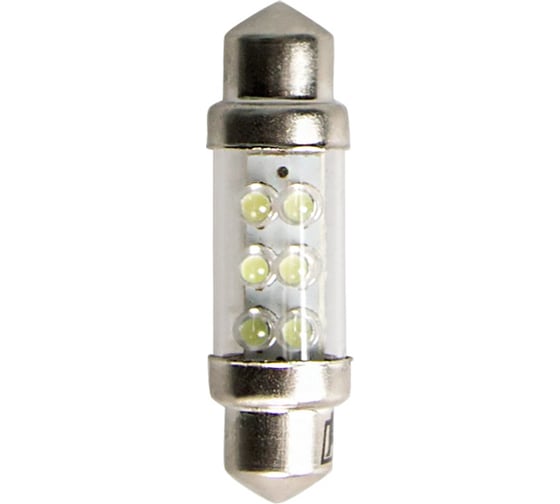 Изображение товара Светодиодная лампа KRAFT C10W (SV8,5) 11x36 white 2 LEDs уп-ка 10 шт. KT 700093