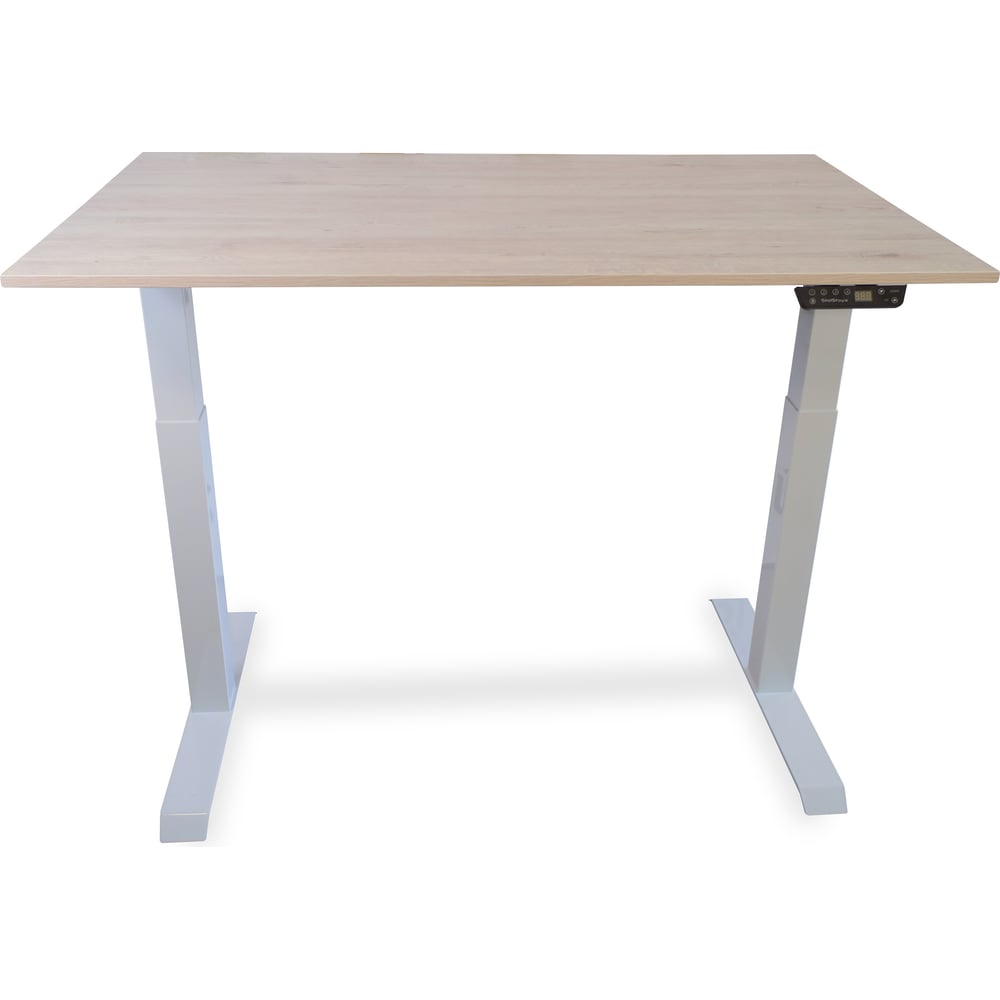 Изображение товара Стол с регулируемой высотой StolStoya МОТОР UP рама белая, ЛДСП, 125x75