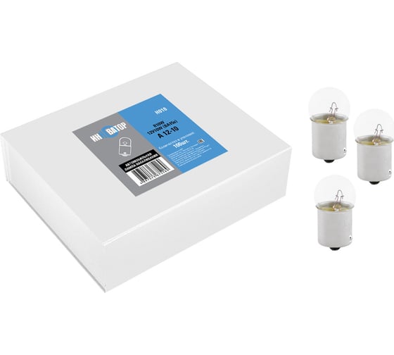 Изображение товара Лампа накаливания ИННОВАТОР A 12V 10W (BA15s), уп-ка 10 шт. H018