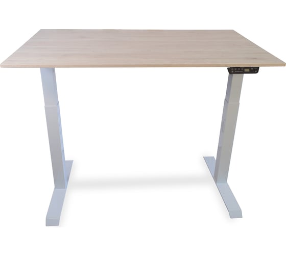 Изображение товара Стол с регулируемой высотой StolStoya МОТОР UP рама белая, столешница ЛДСП, Пальмира, 145x80 PE211IWSLP145
