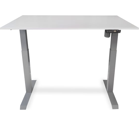 Изображение товара Стол с регулируемой высотой StolStoya МОТОР UP рама серая, столешница ЛДСП, белая, 160x80 PE211ISSLB160