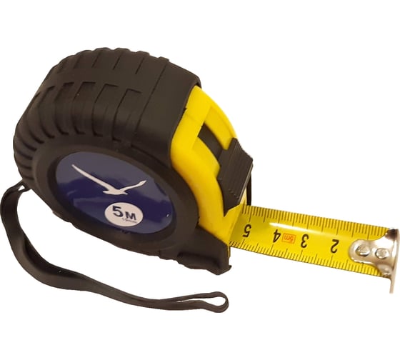 Изображение товара Рулетка Буревестник 5 м, 19 мм, с 1 фиксаторами, в обрезиненном корпусе 289